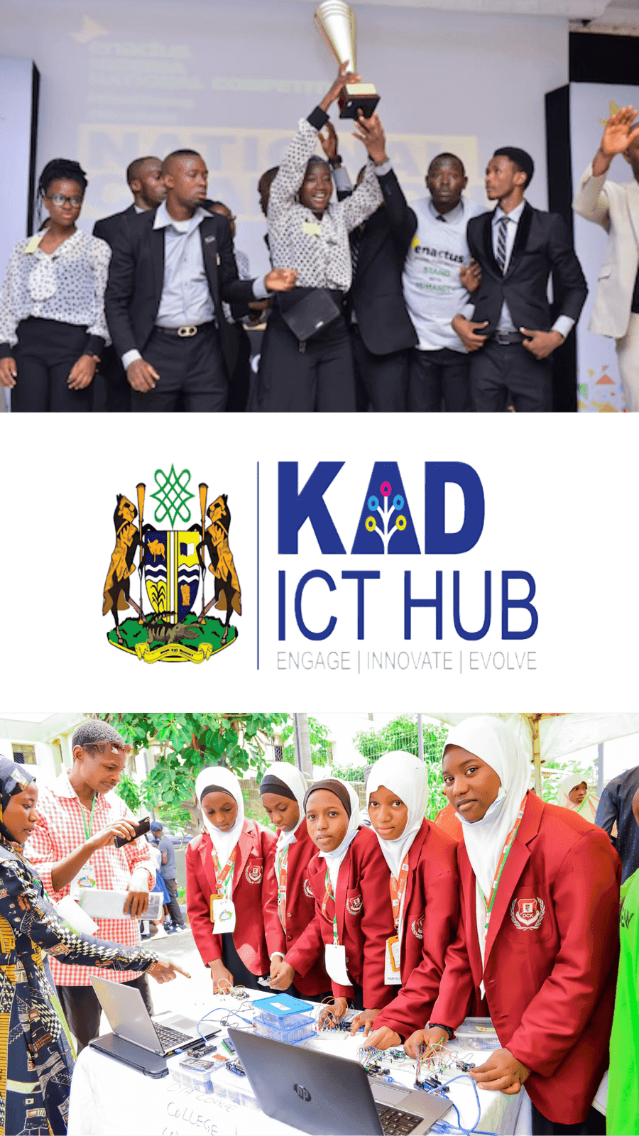 Startup founders and winners at KAD ICT Hub events